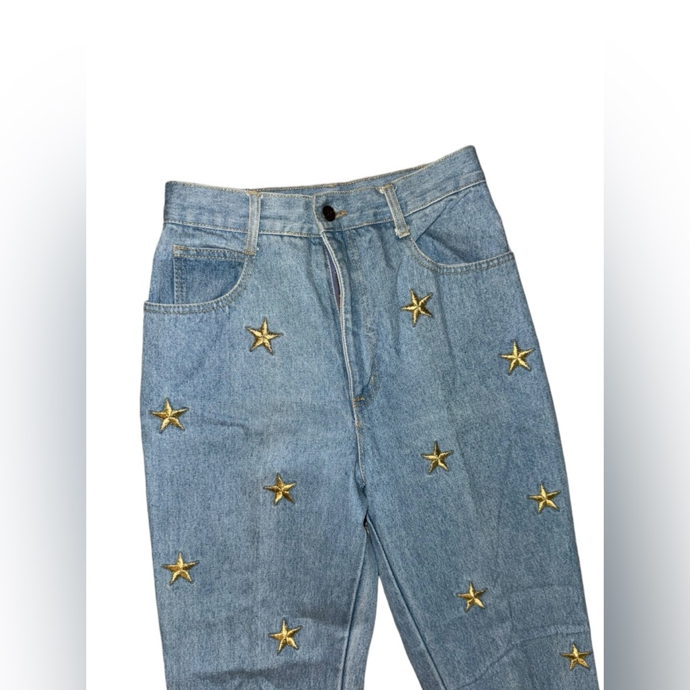 The LA Costa Spa Vintage High Waist Star Embroidery Jeans Size 10 - Picture 5 of 6